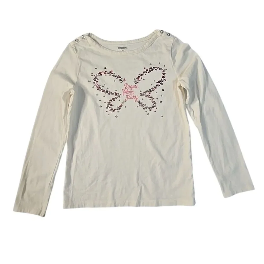 Gymboree 2pc Outfit Set Girls 12 Ivory Pink Plaid Butterfly Sugar Plum FairyCore